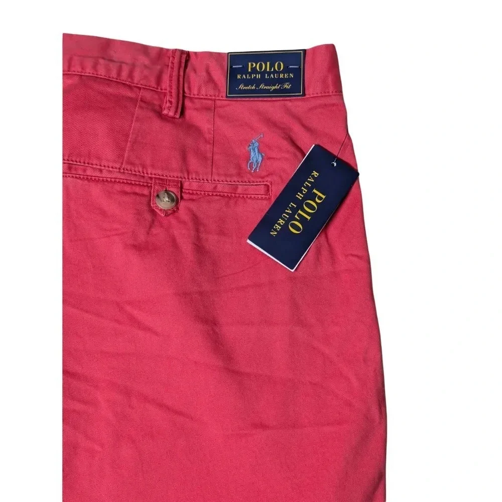 Polo Ralph Lauren Mens Stretch Straight Fit Chino Shorts Red Sz 42 NWT $90